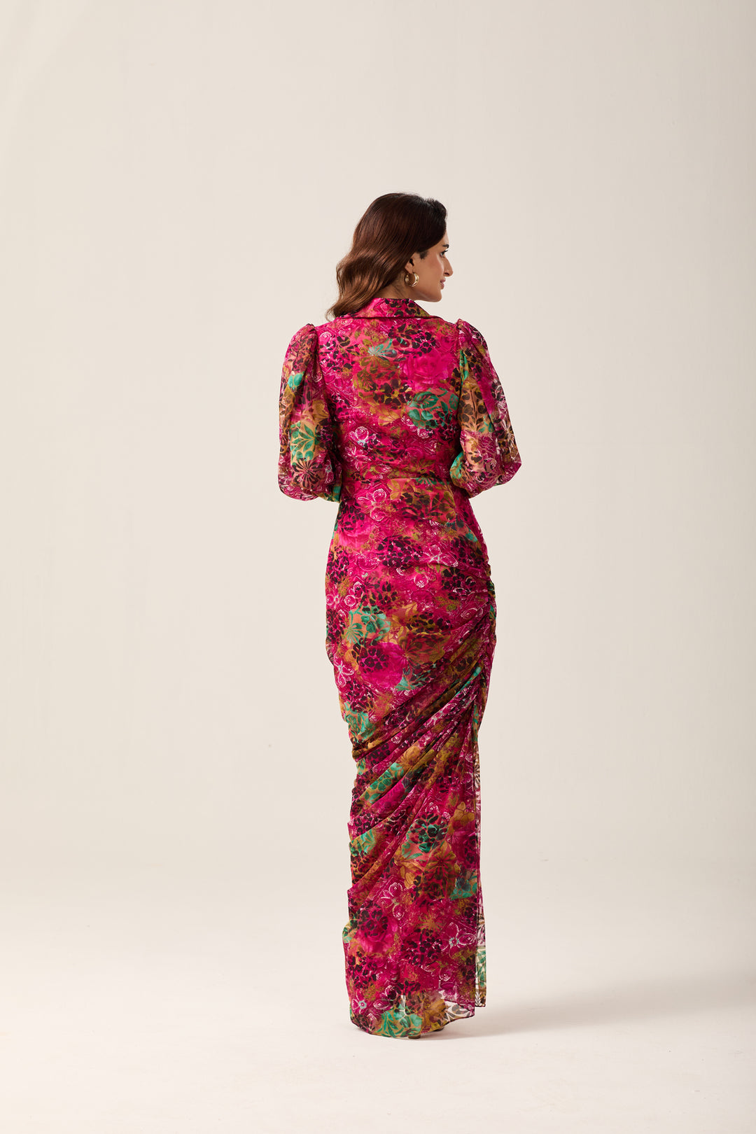 Floralflock Velvet Maxi Dress