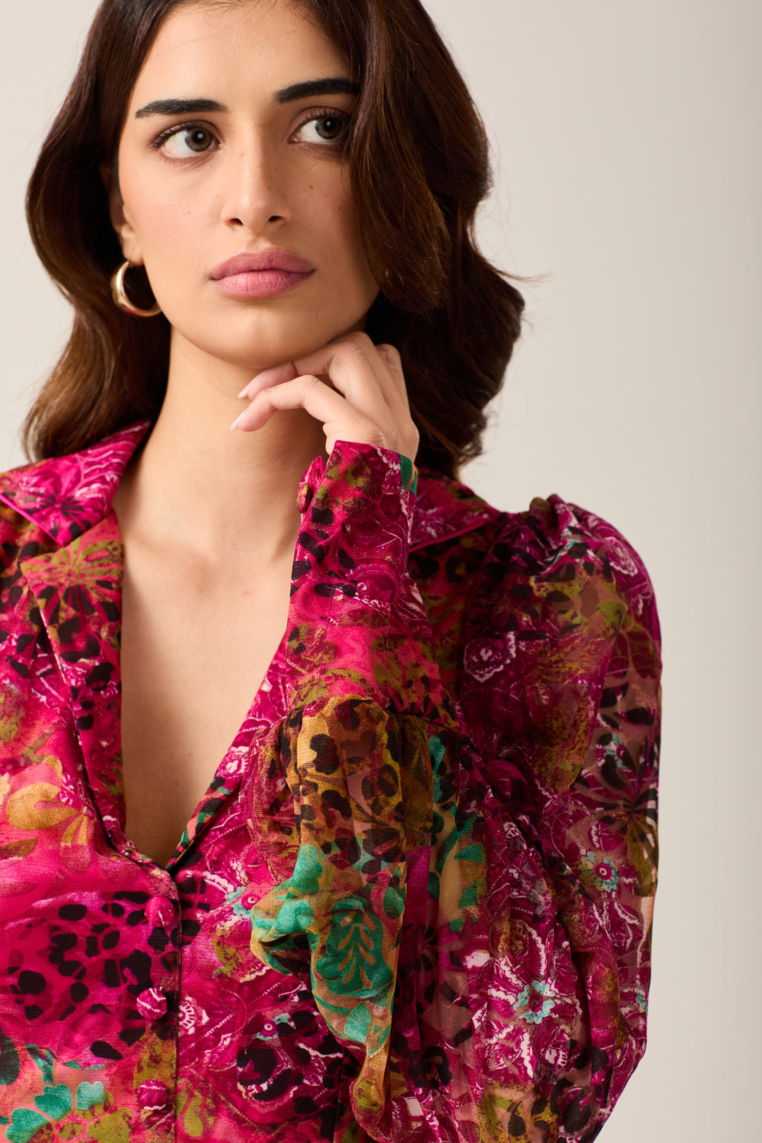 Floralflock Velvet Maxi Dress
