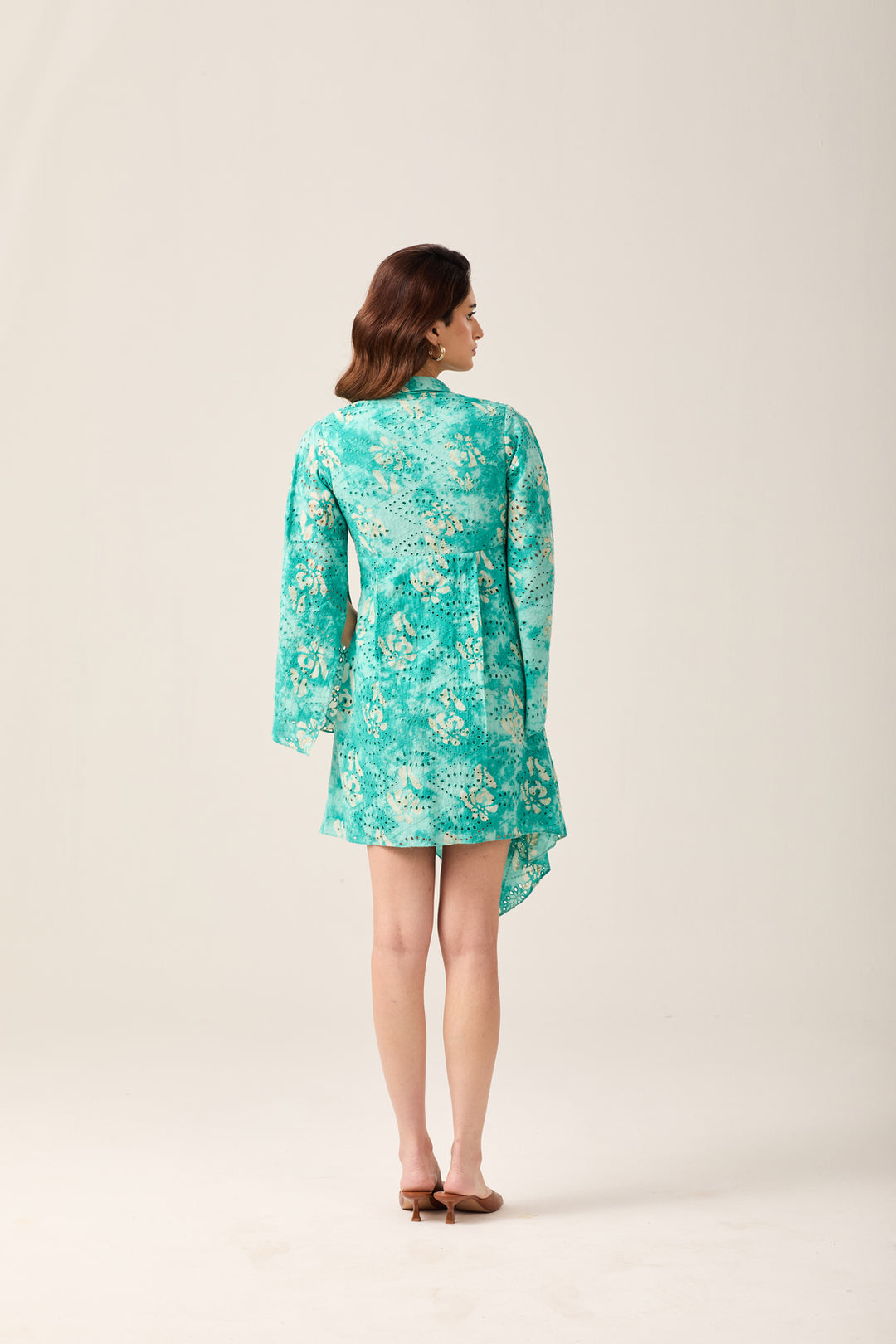 Aqua Asymmetrical Mini Dress