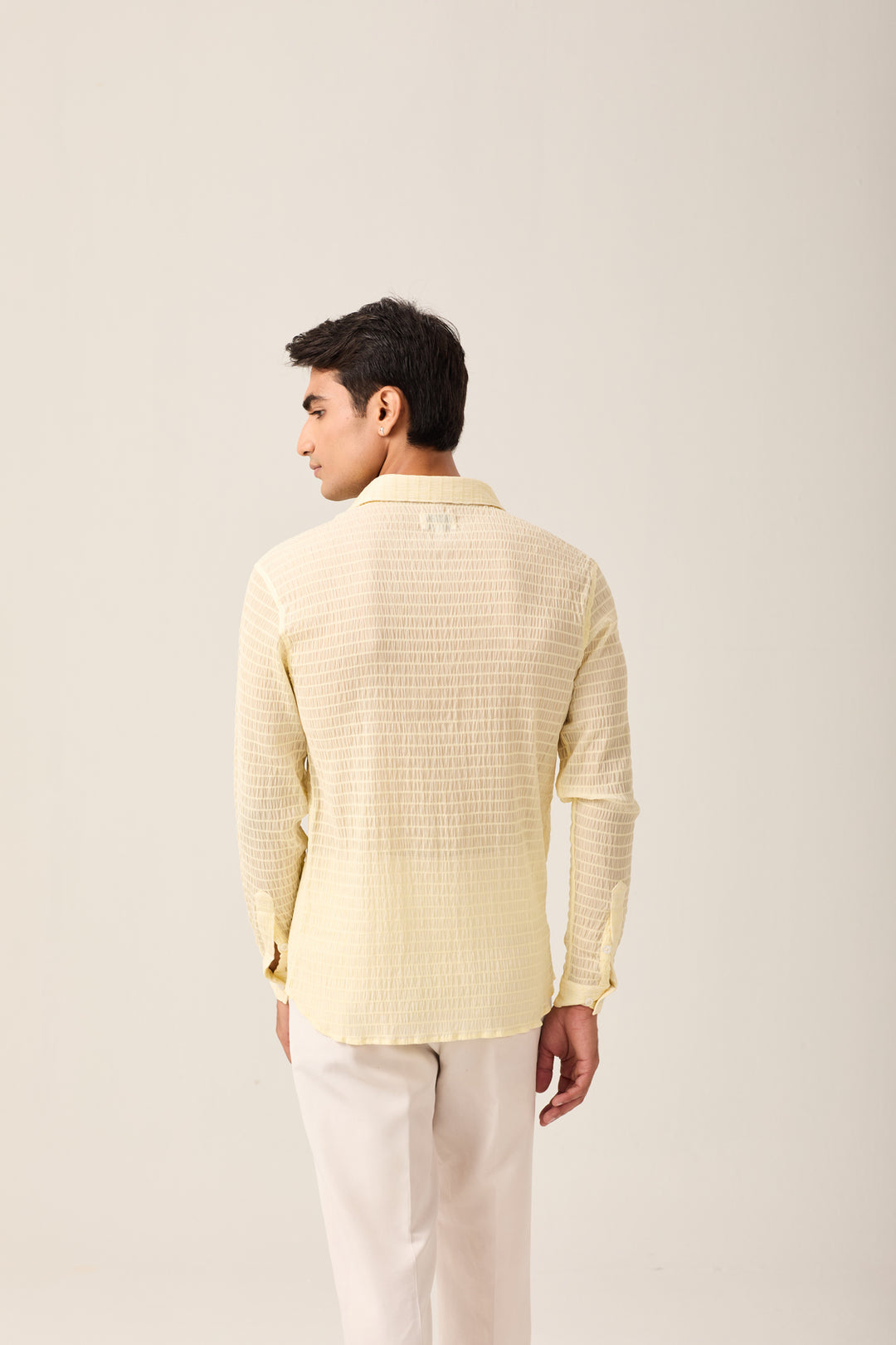 Textured Lemon Yellow Shirt