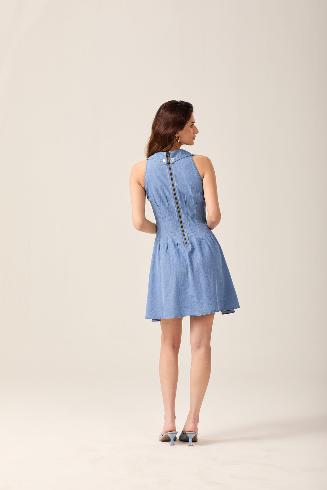 Denim Sleeveless Shirt Dress