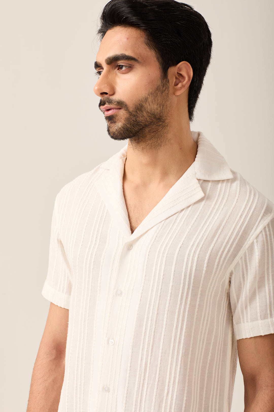 White Striped Casual Shirt