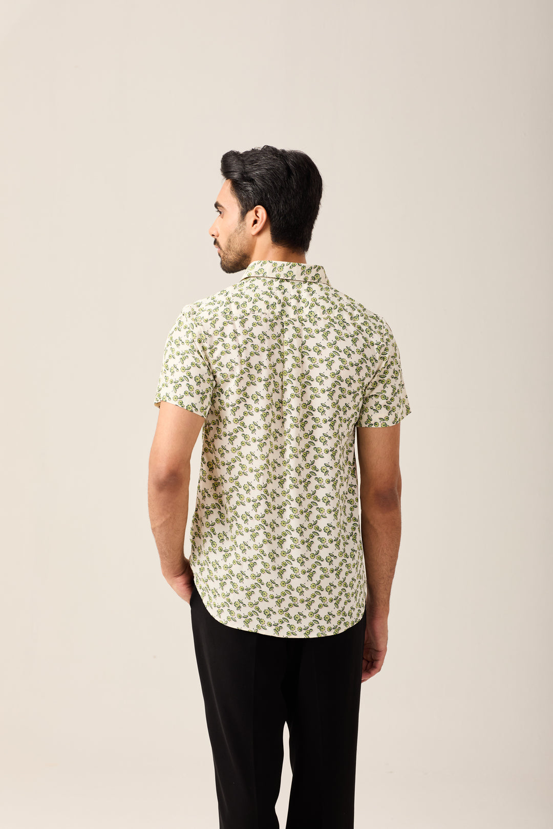 Green Leaf Print Shirt