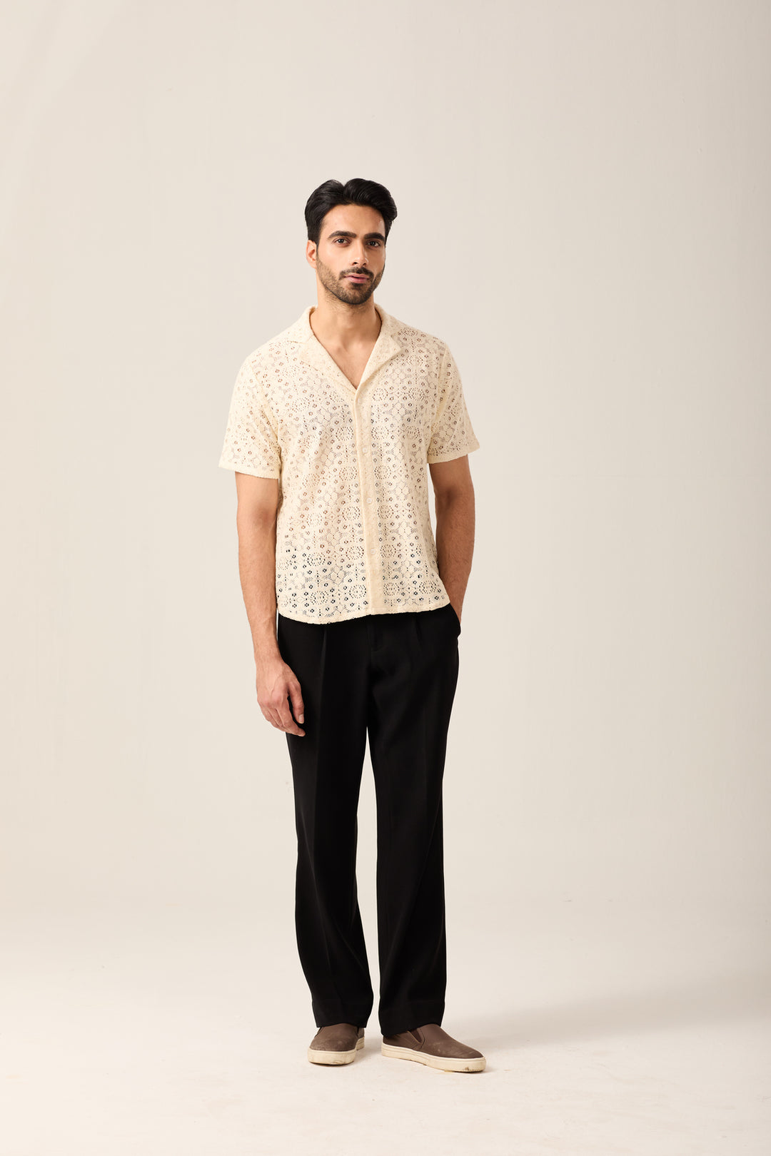 Beige Crochet Shirt
