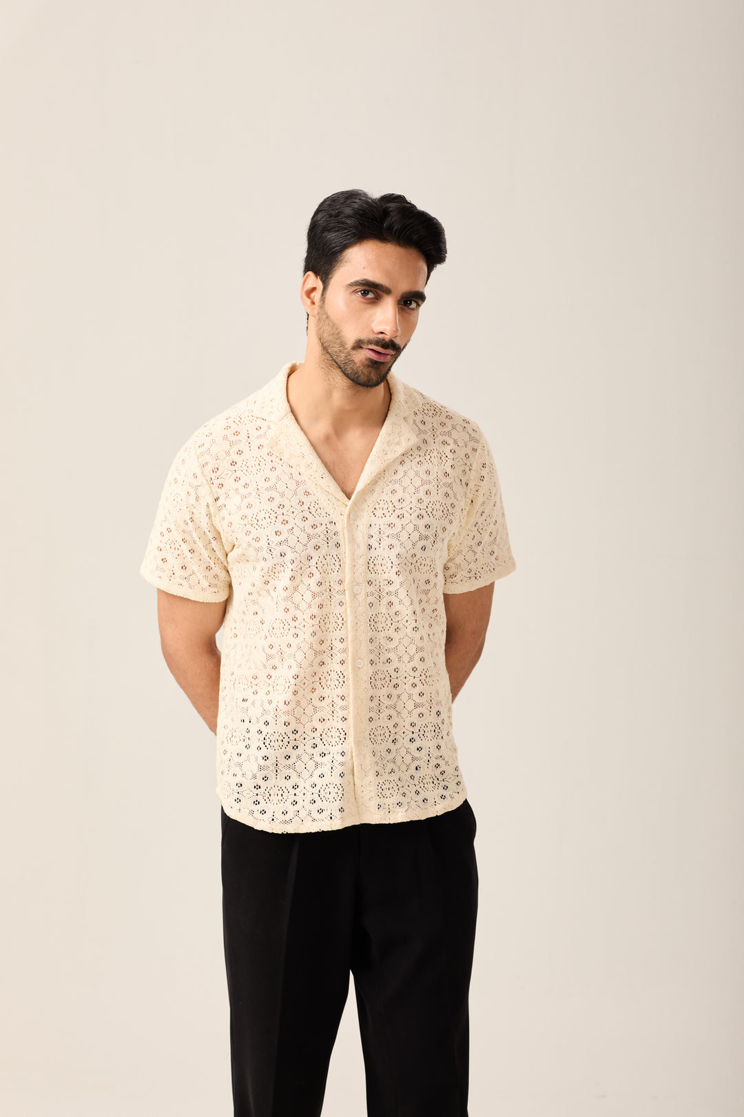 Beige Crochet Shirt