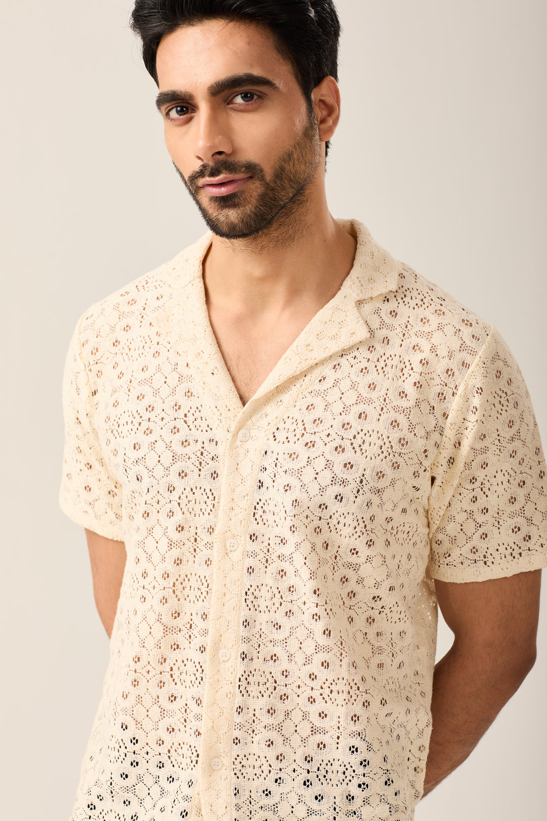 Beige Crochet Shirt