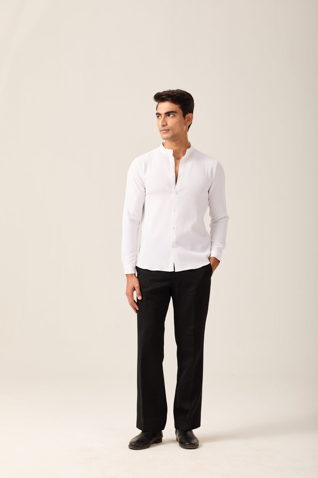 Classic White Textured Shirt