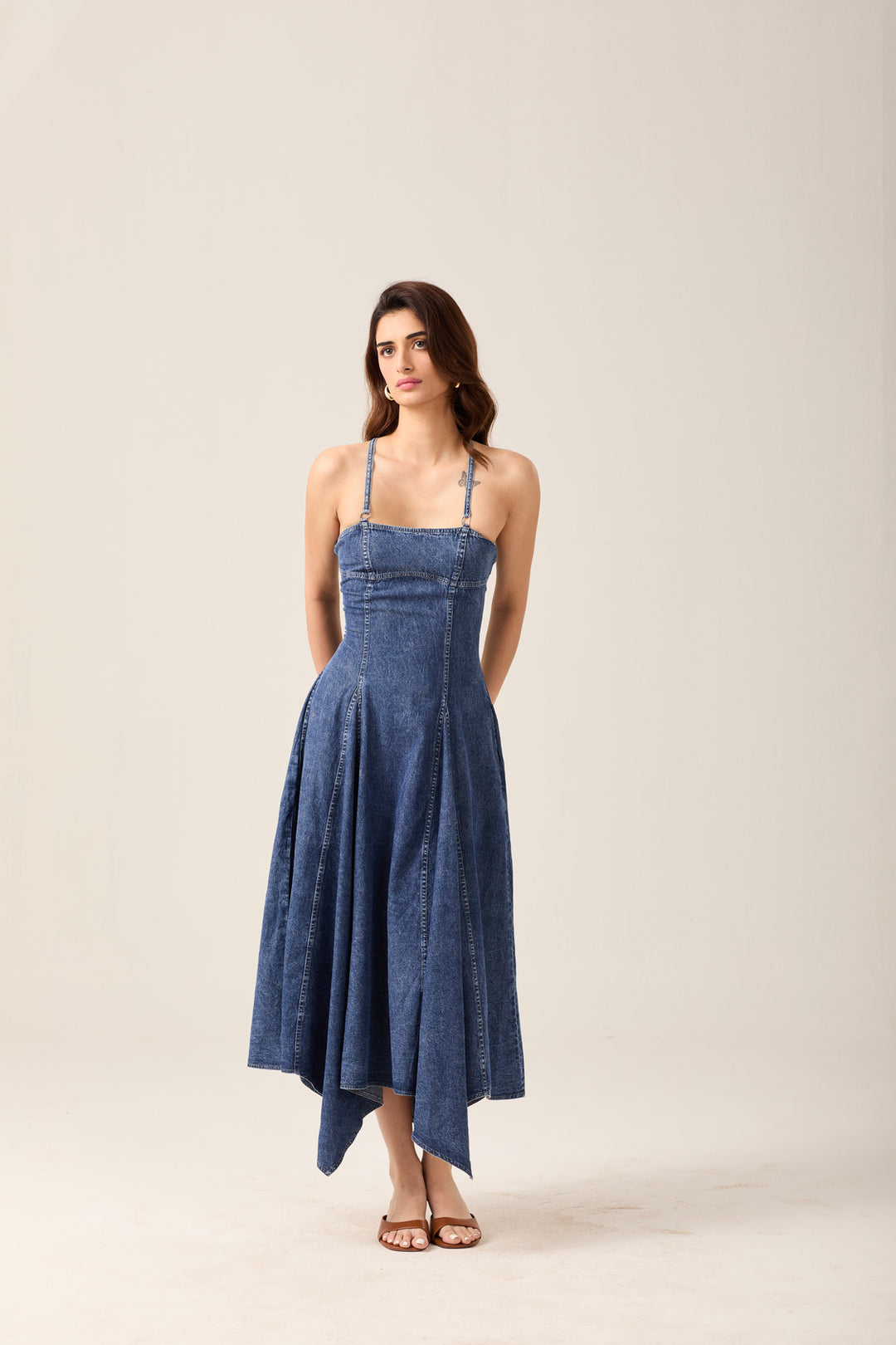 Denim Handkerchief Hem Dress