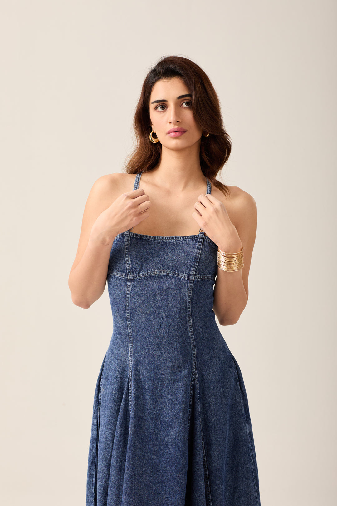Denim Handkerchief Hem Dress