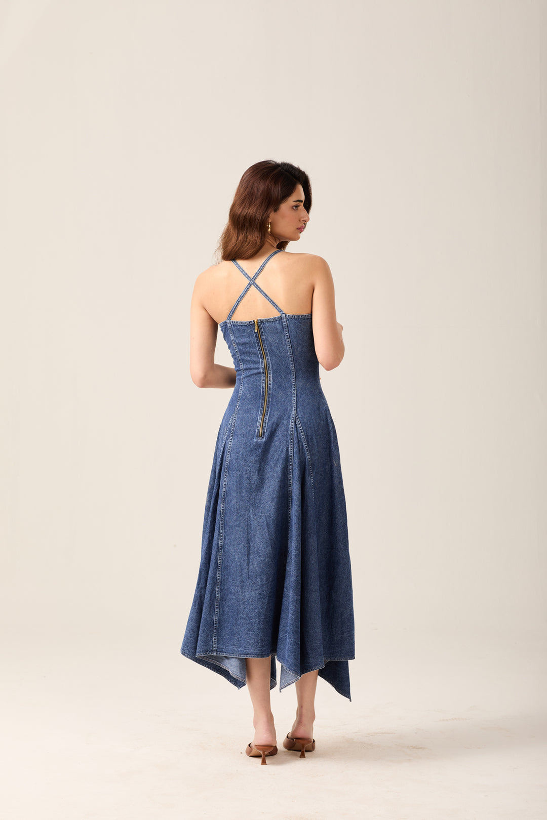 Denim Handkerchief Hem Dress