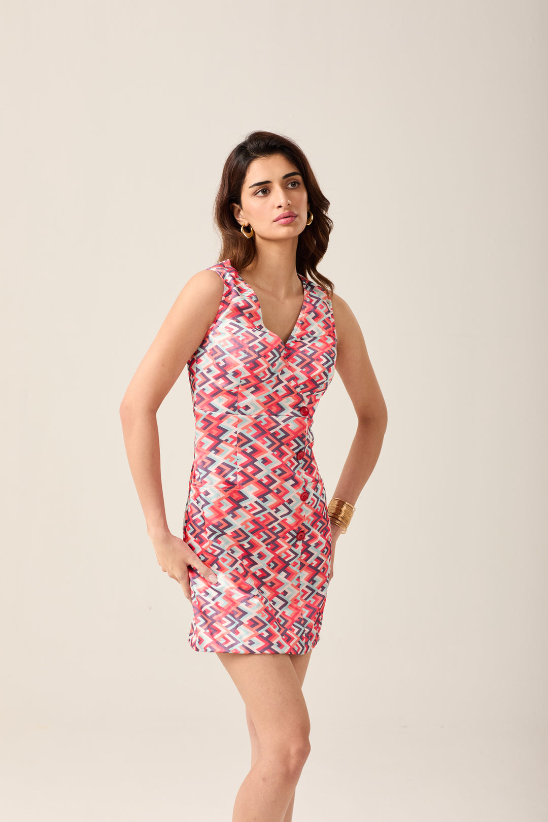 Geometric Print Bodycon Dress