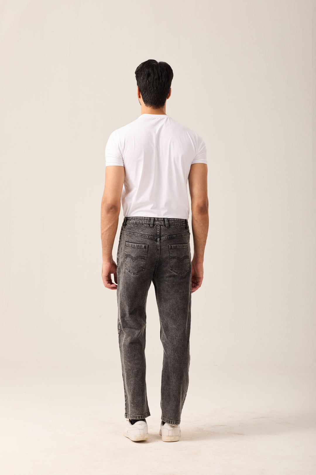 Charcoal Washed Straight Jeans