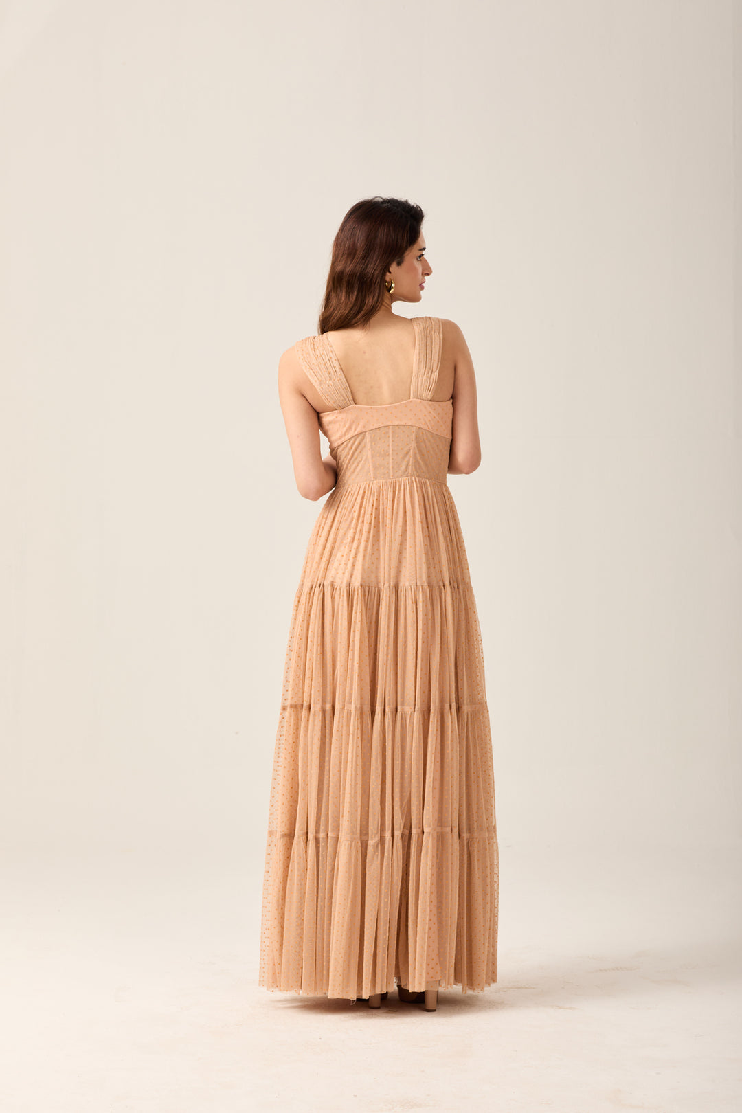 Peach Tiered Dress