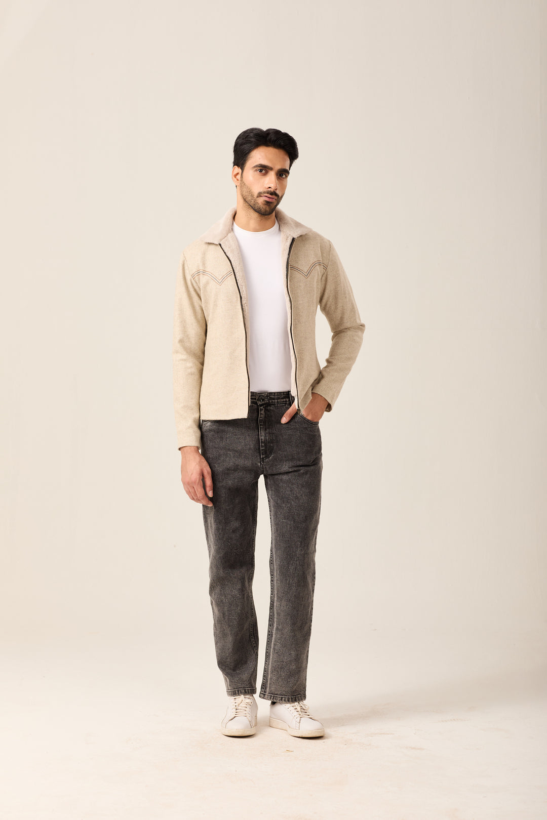 Beige Shearling Jacket