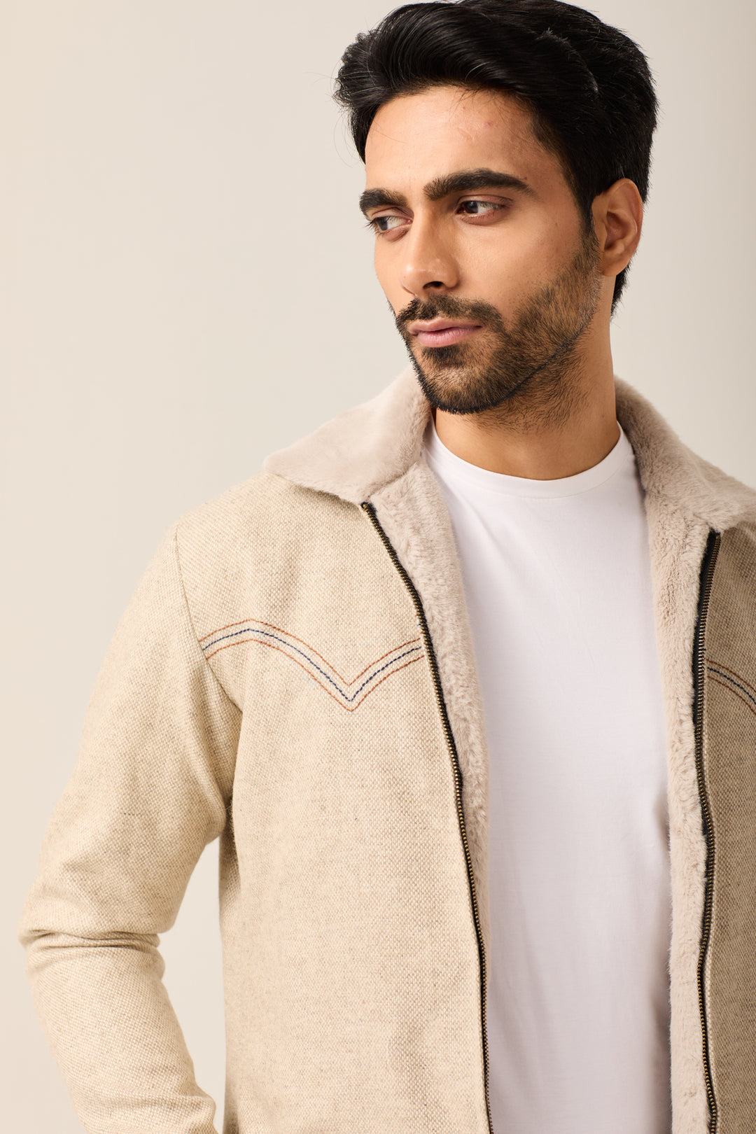 Beige Shearling Jacket