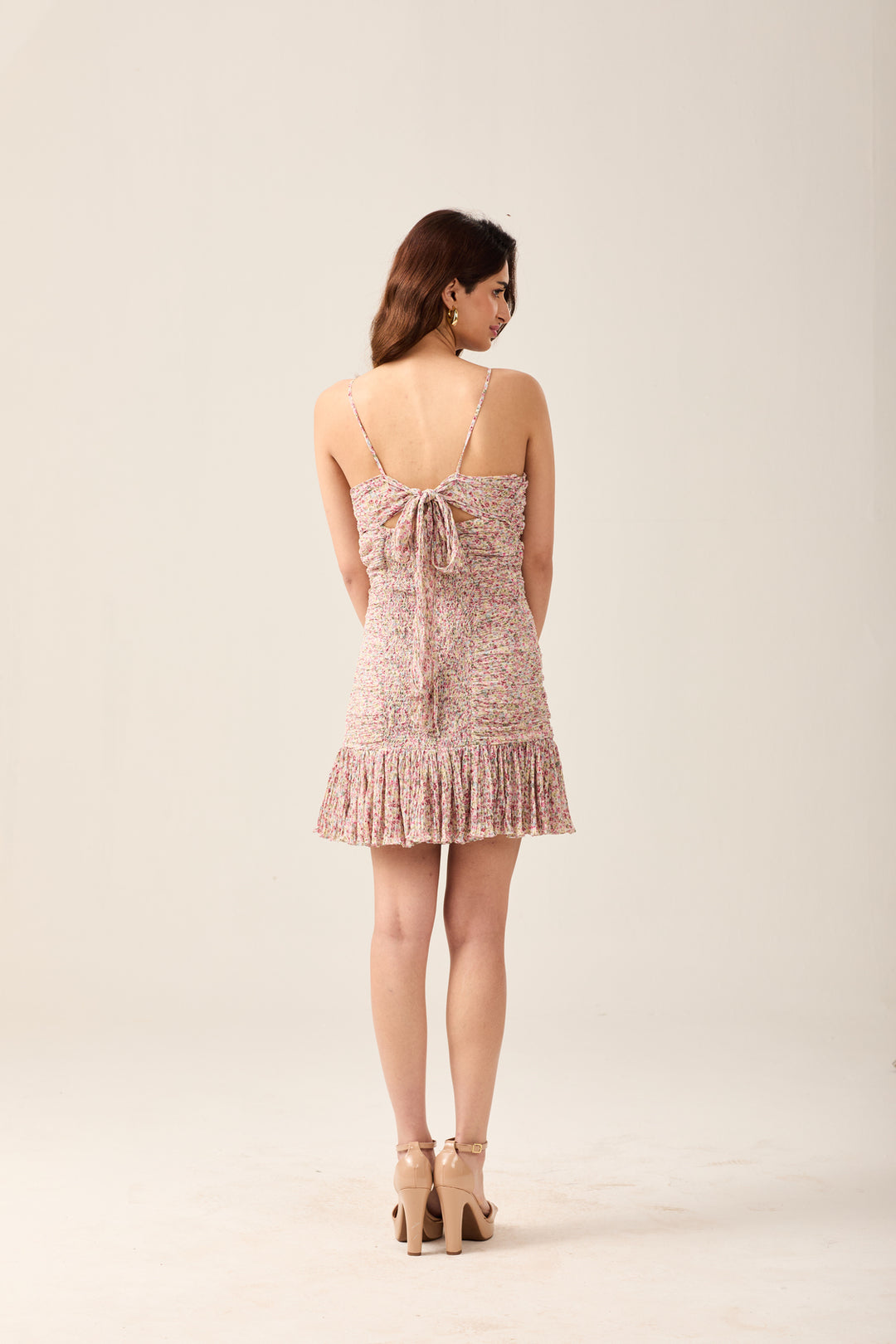 Ruched Floral Dress