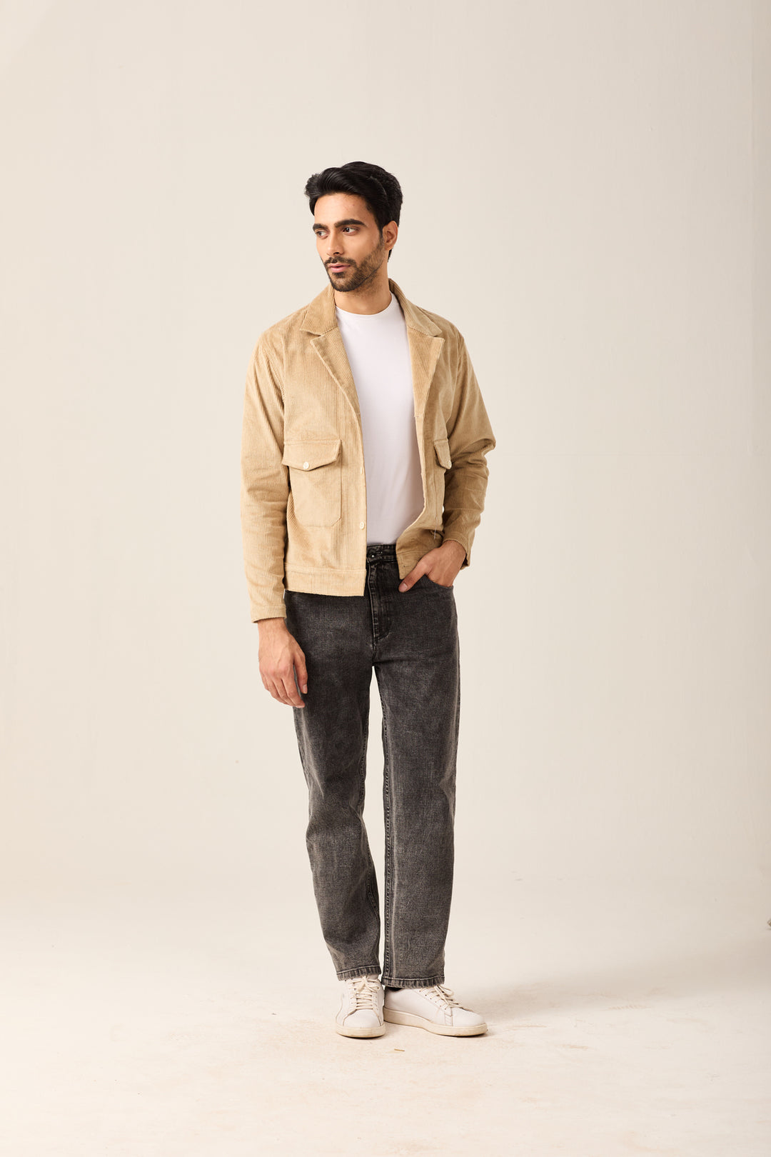 Tan Corduroy Utility Jacket