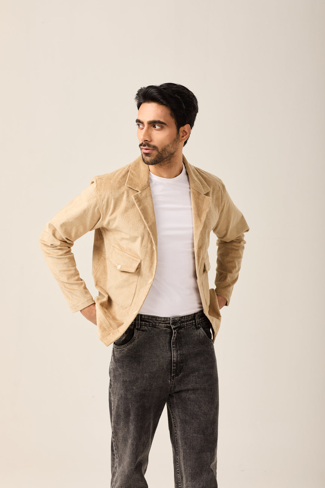 Tan Corduroy Utility Jacket