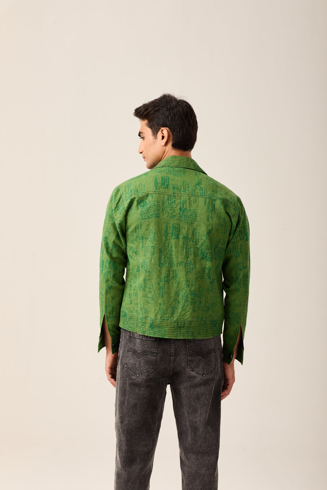 Emerald Green Printed Jacket