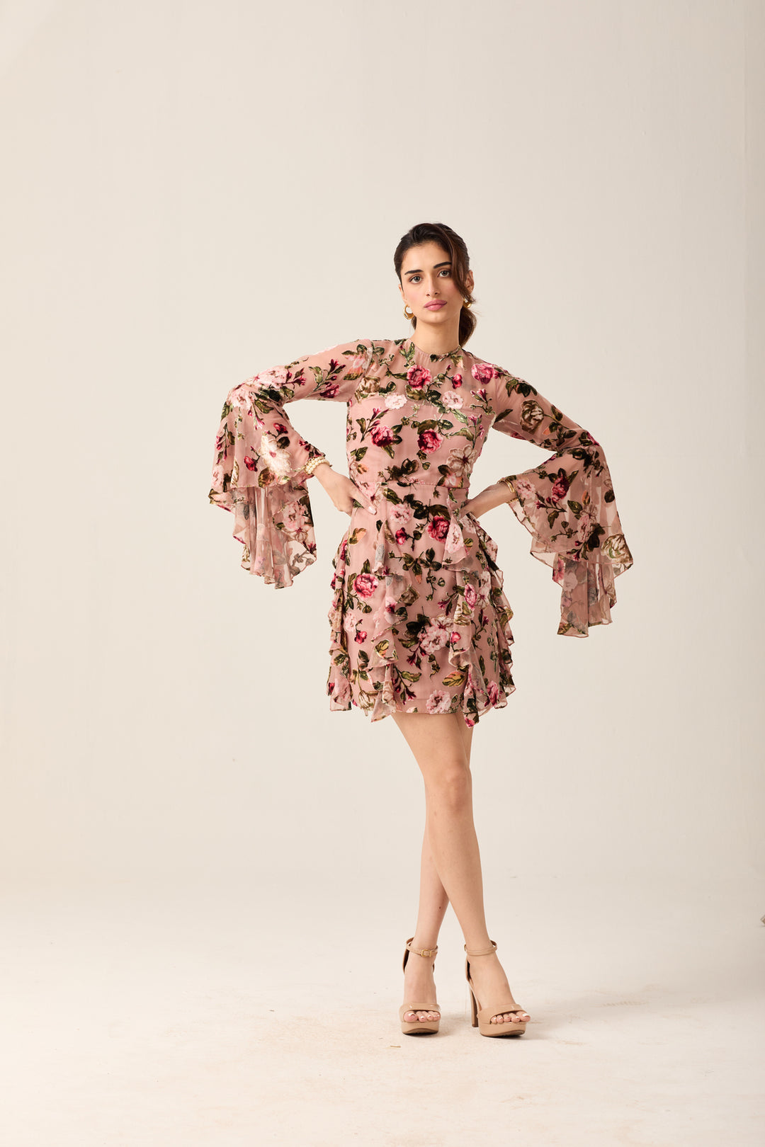 Bell Sleeve Floral Dress