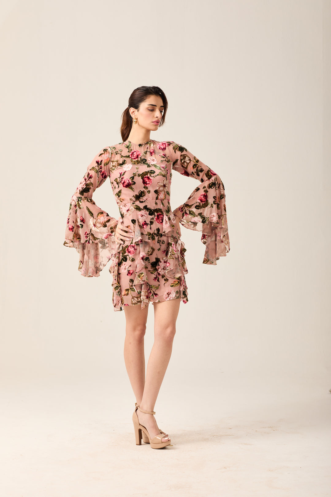 Bell Sleeve Floral Dress