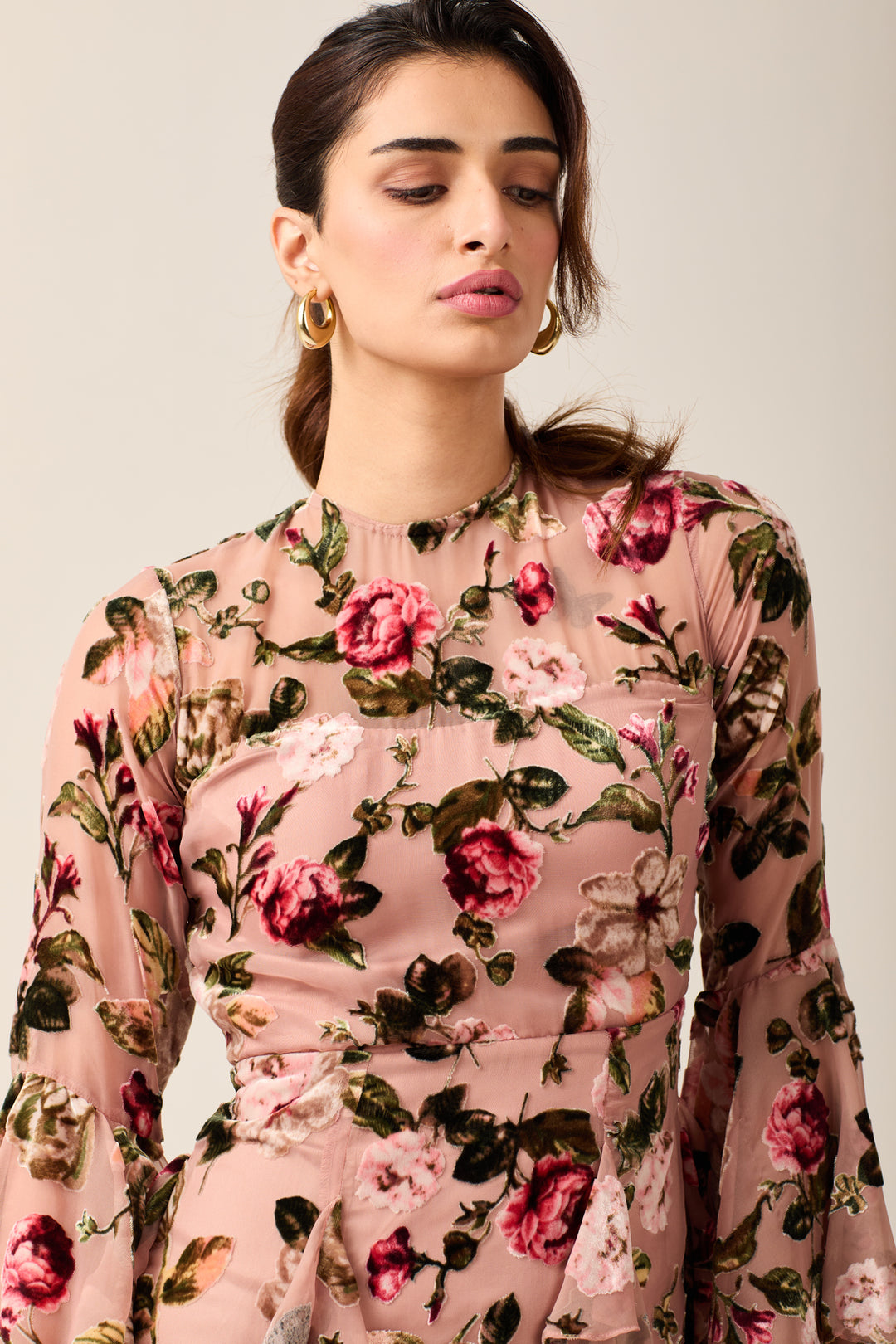 Bell Sleeve Floral Dress