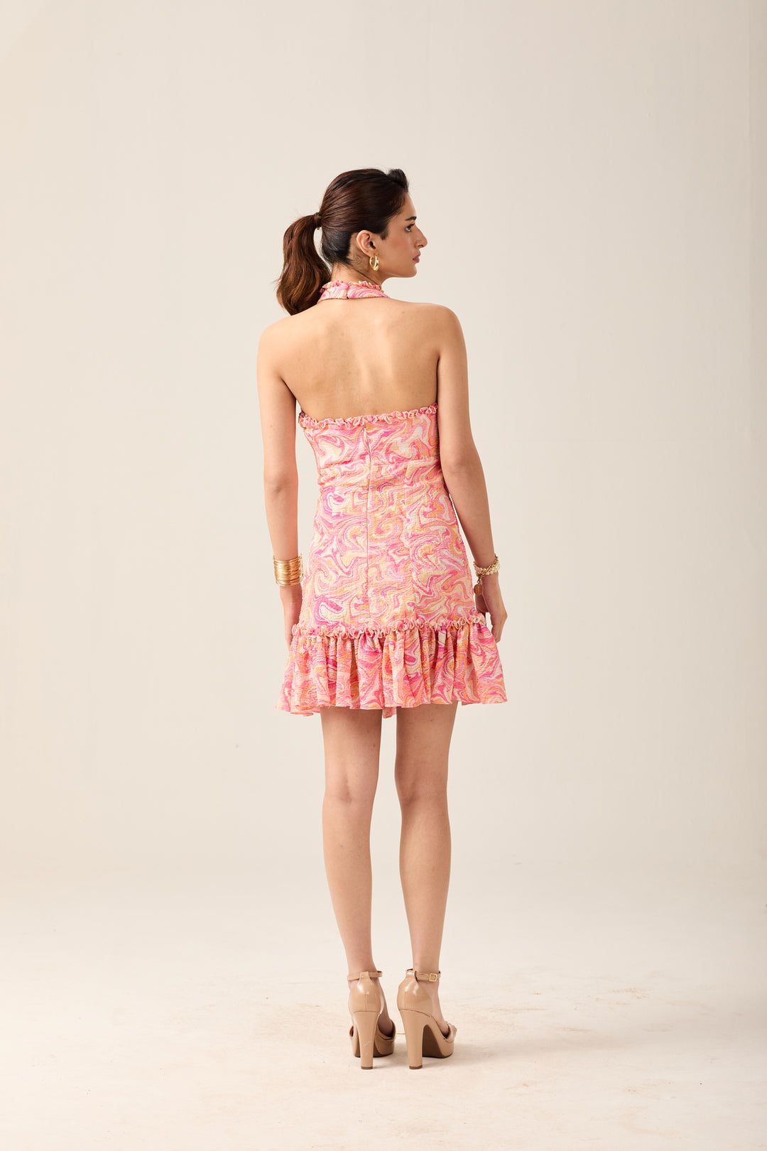 Pink Halter Mini Dress