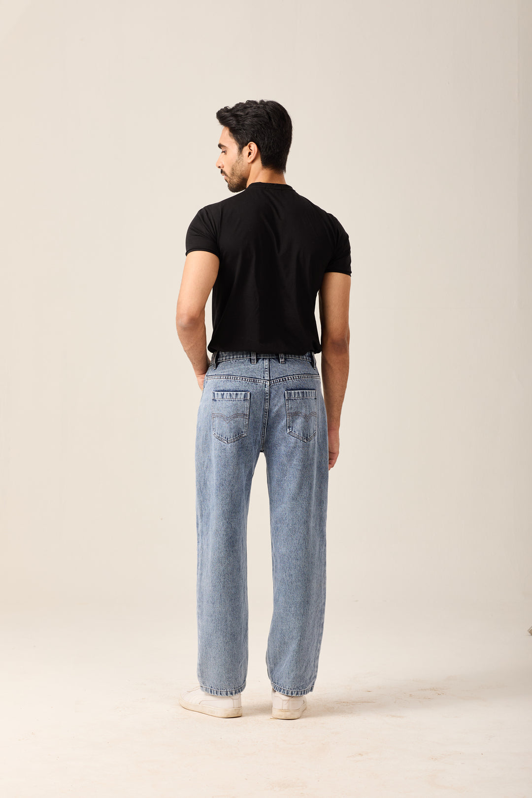 Mid-Wash Straight Denim