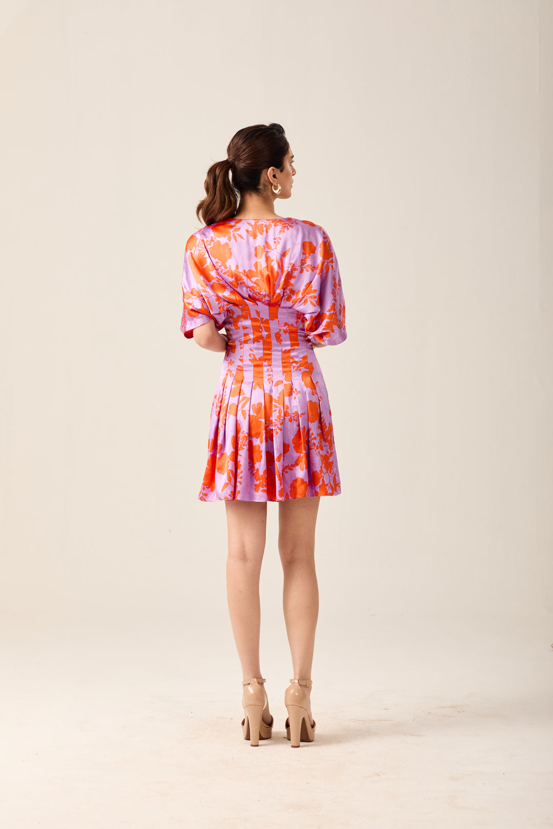 Lavender & Orange Floral Dress