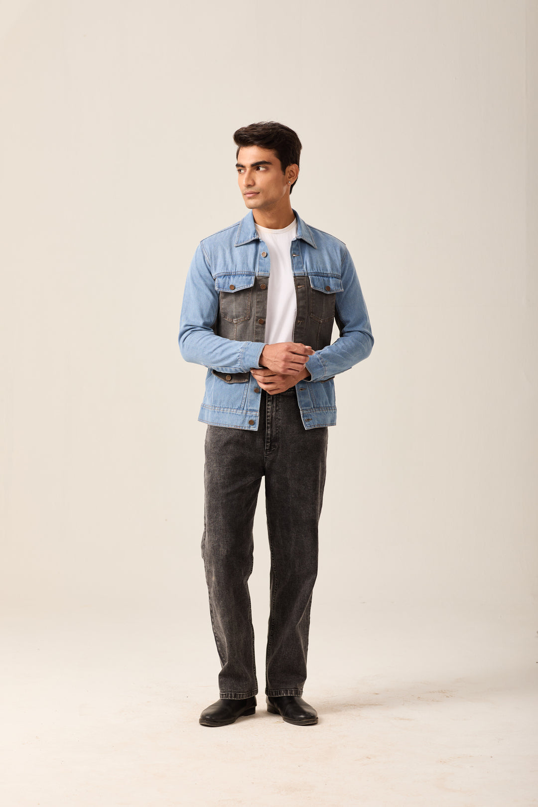 Dual-Tone Denim Jacket