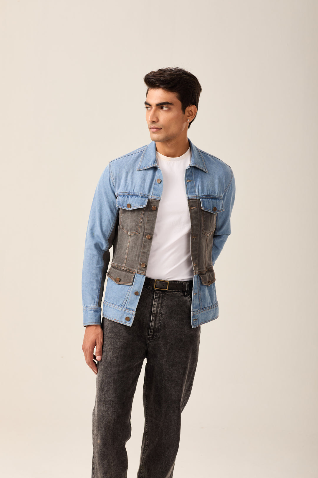 Dual-Tone Denim Jacket