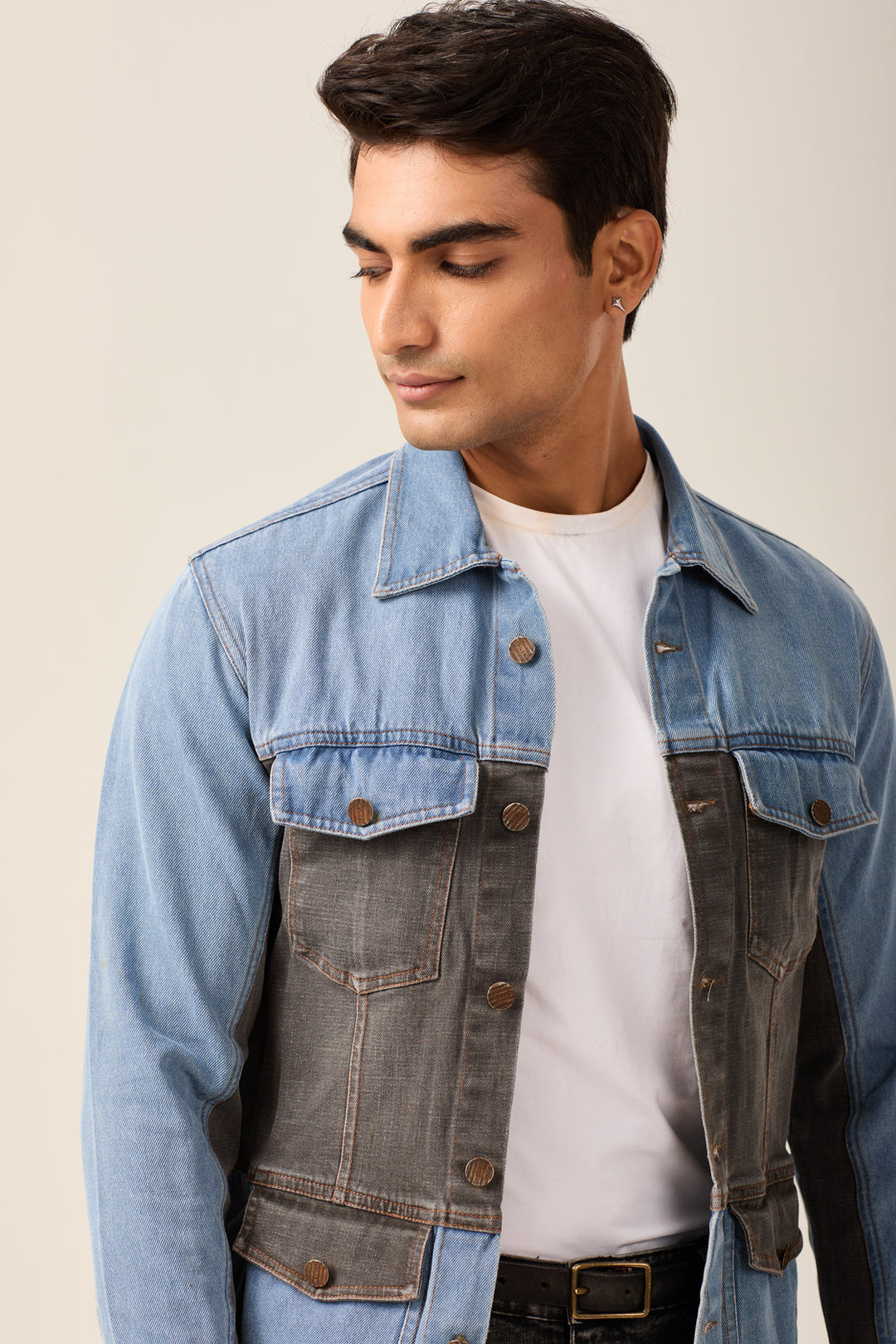 Dual-Tone Denim Jacket