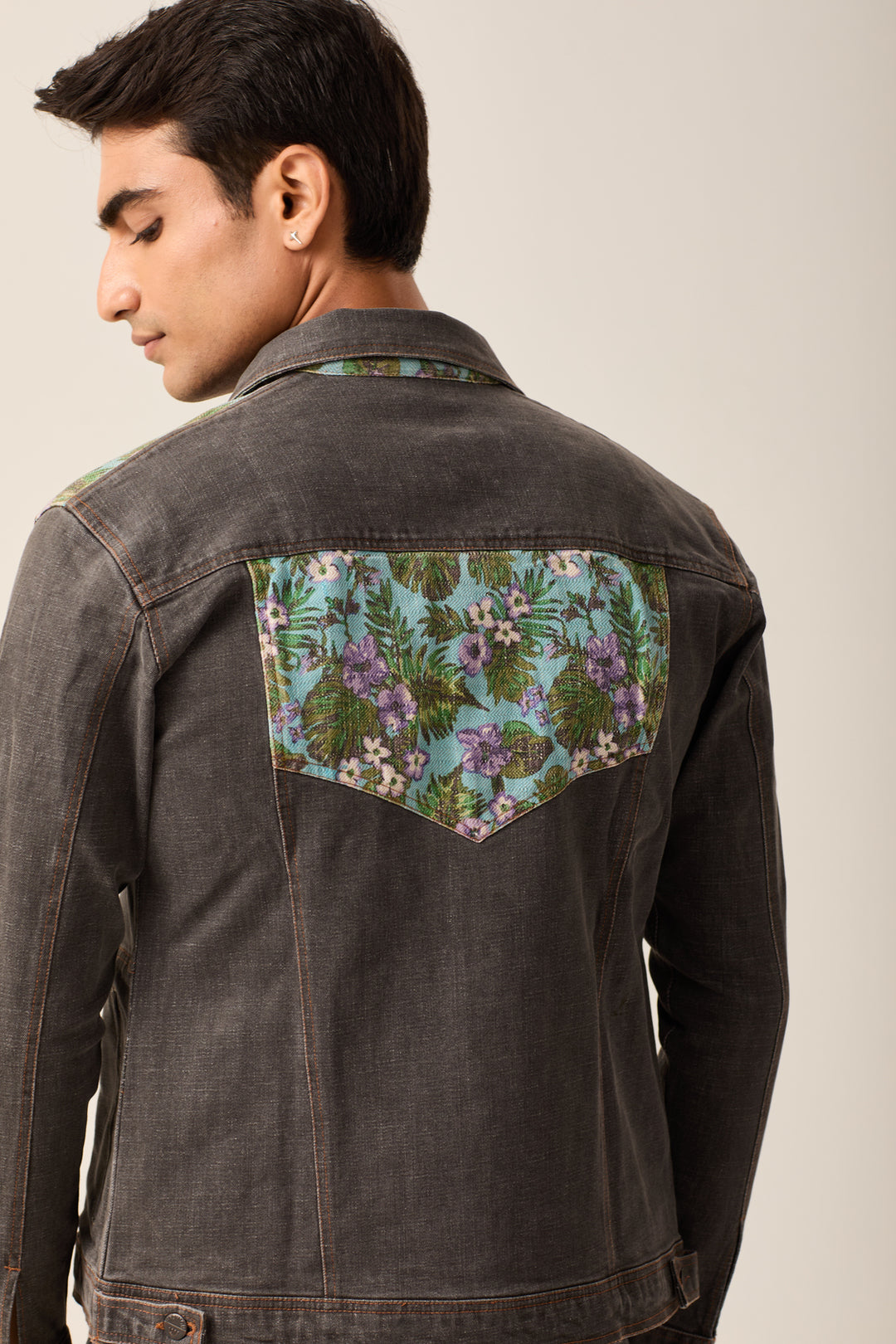 Charcoal Shoulder and back Patch Jacket