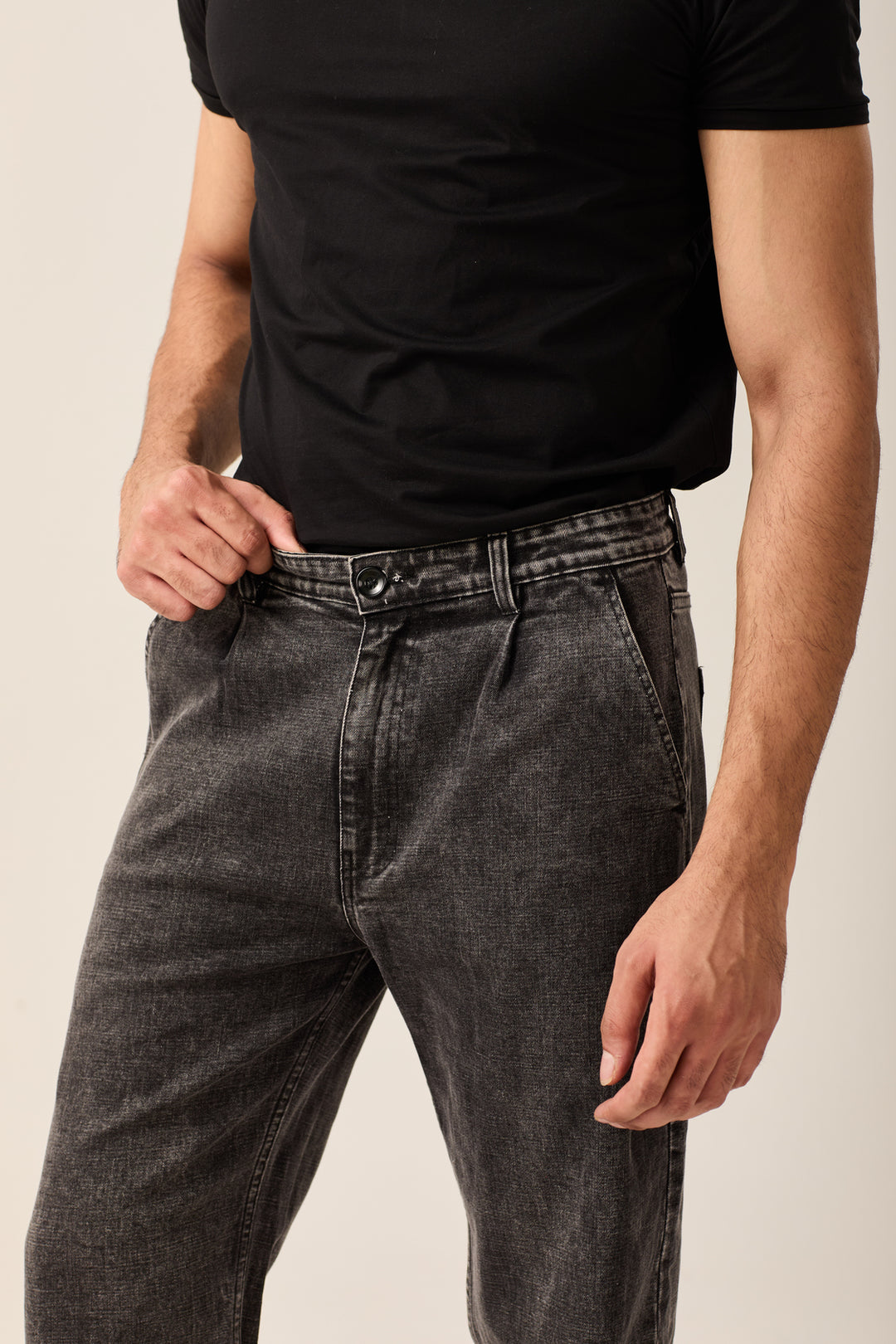 Charcoal Black Washed Jeans