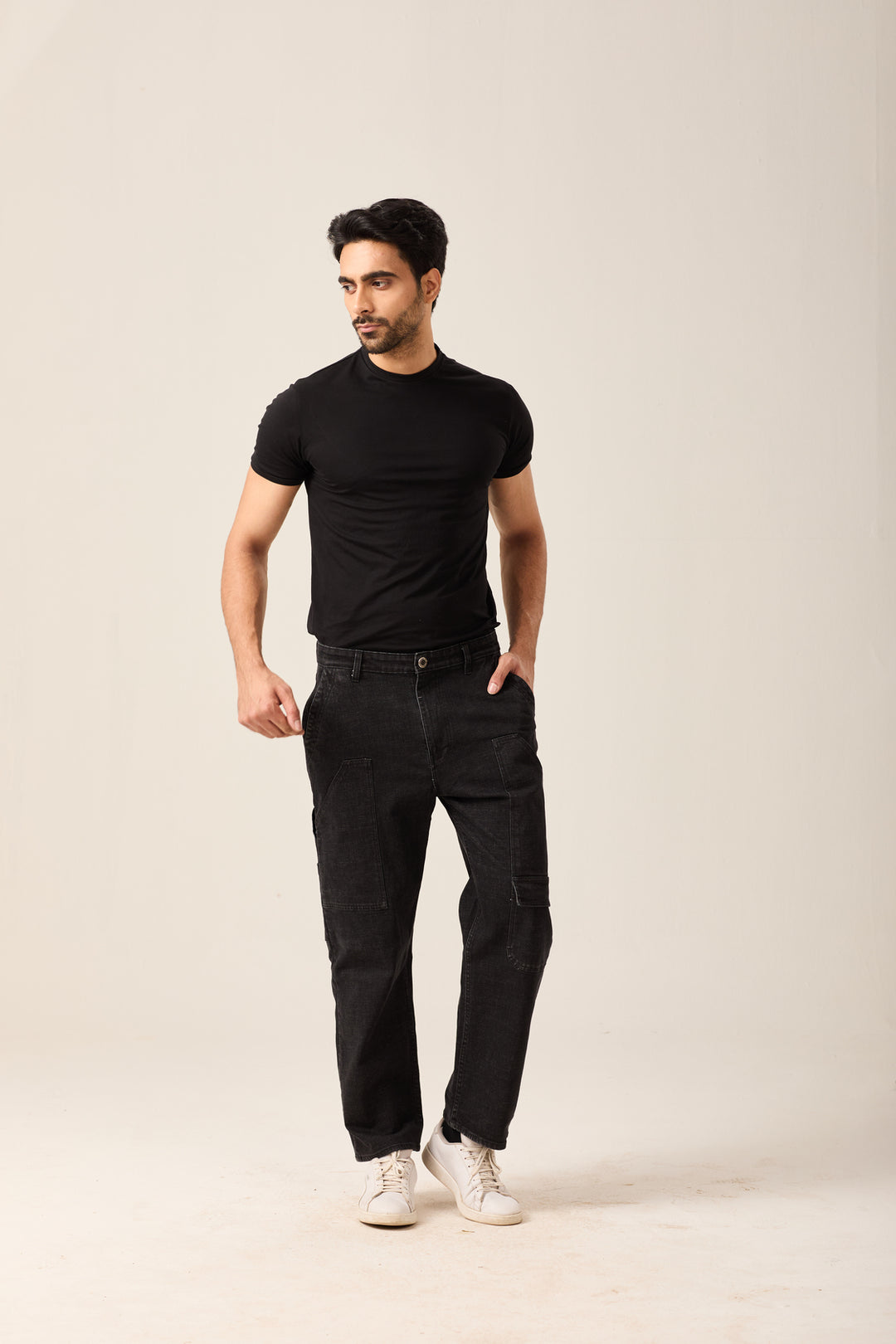 Black Relaxed denim Pants