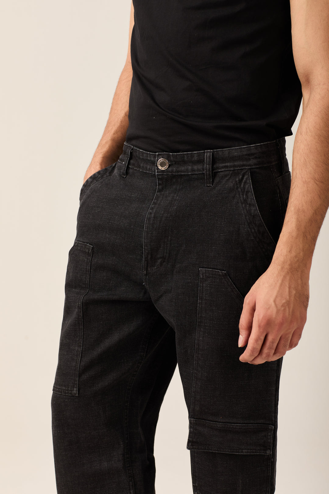 Black Relaxed denim Pants