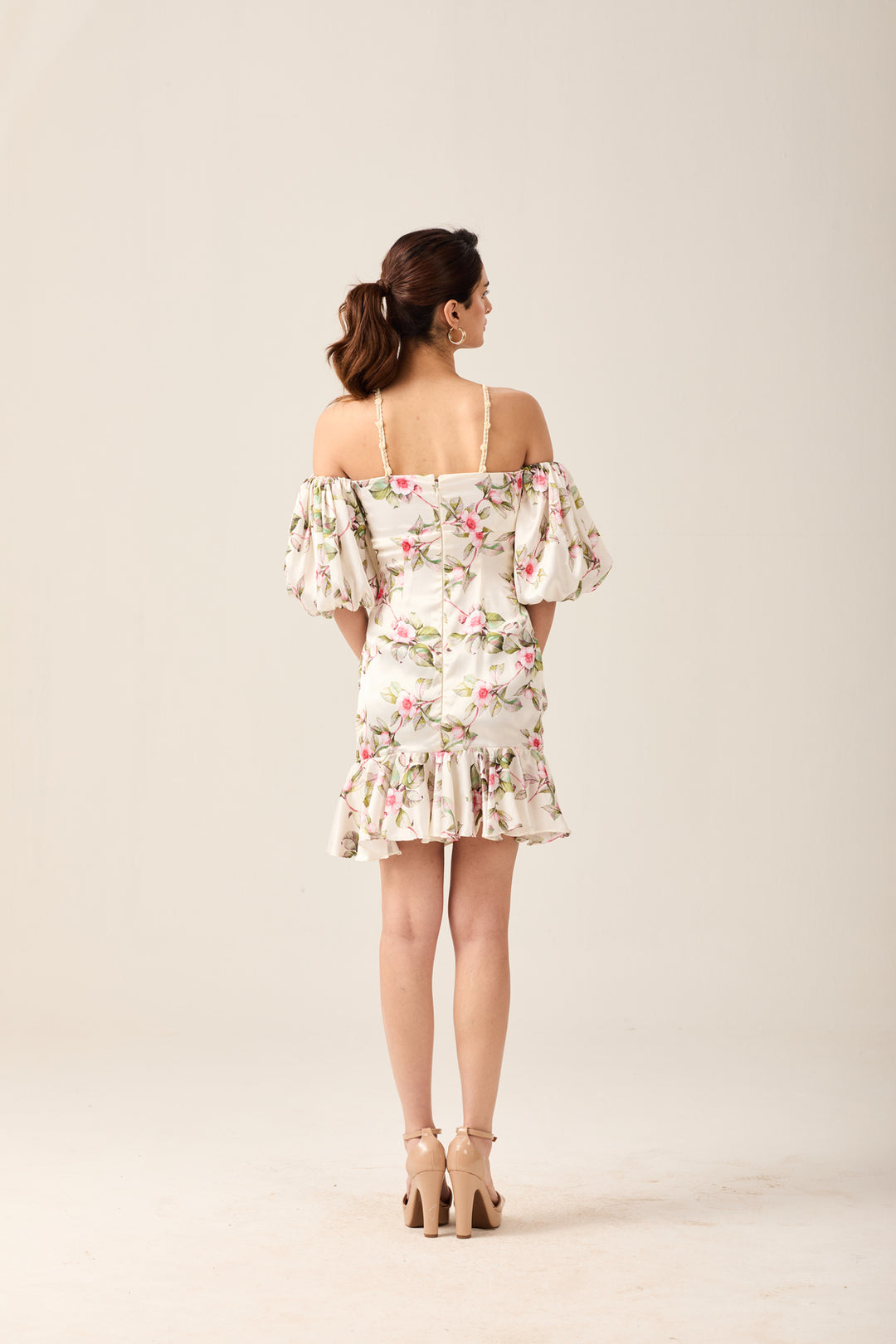 White Floral Off-Shoulder Dress