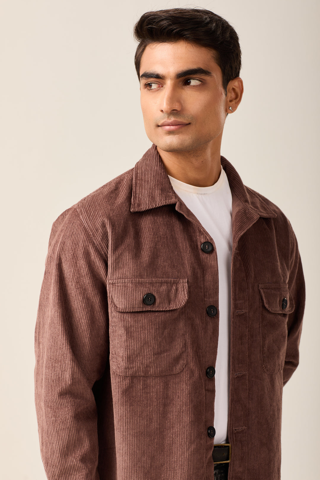 Brown Corduroy Shirt Jacket