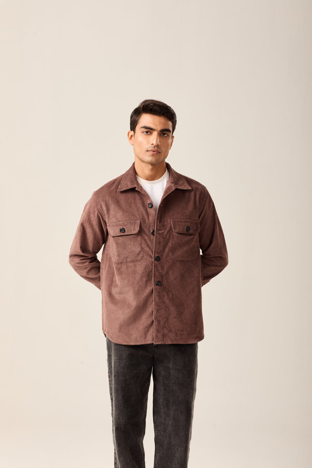 Brown Corduroy Shirt Jacket