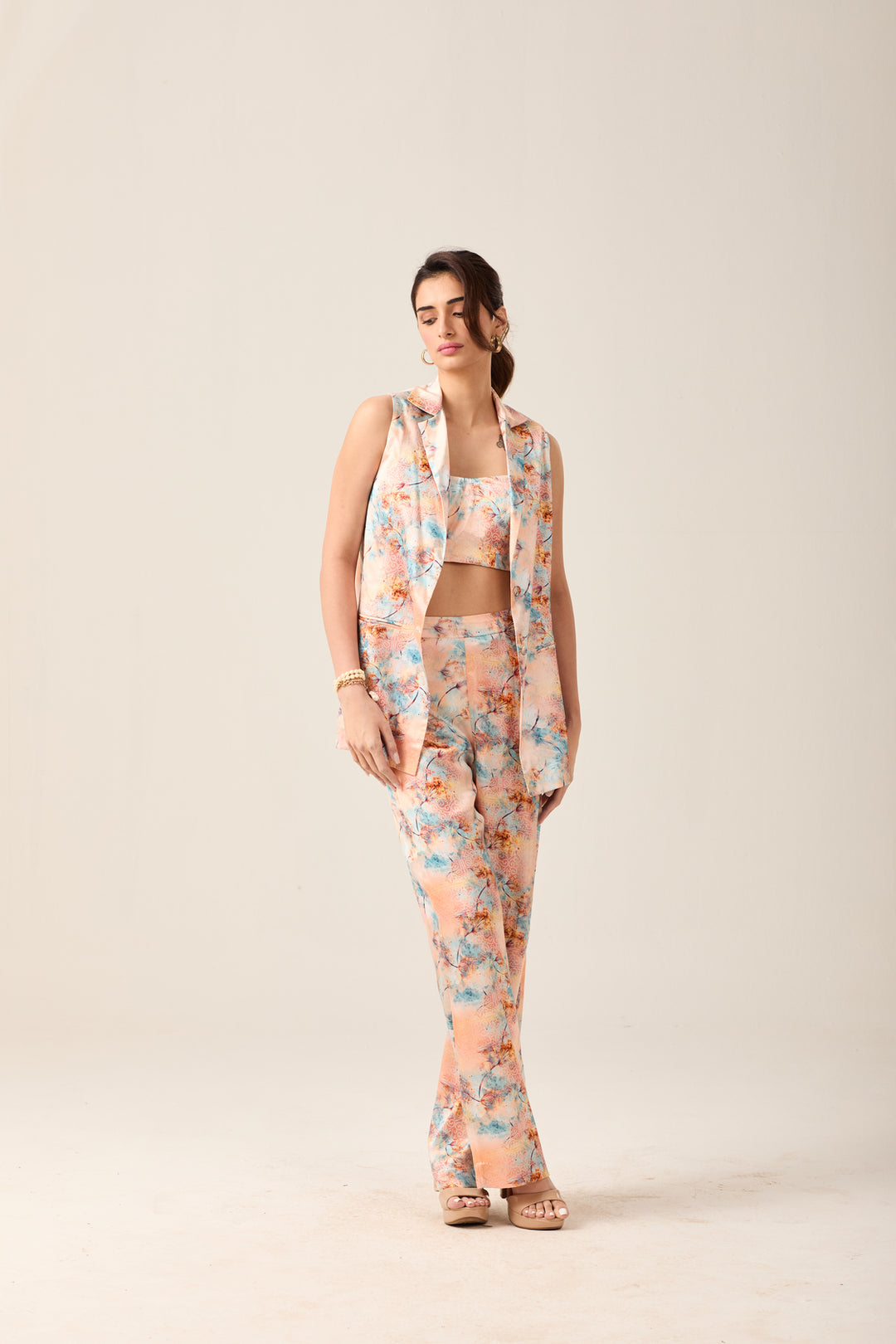 Peach Floral Co-ord Set