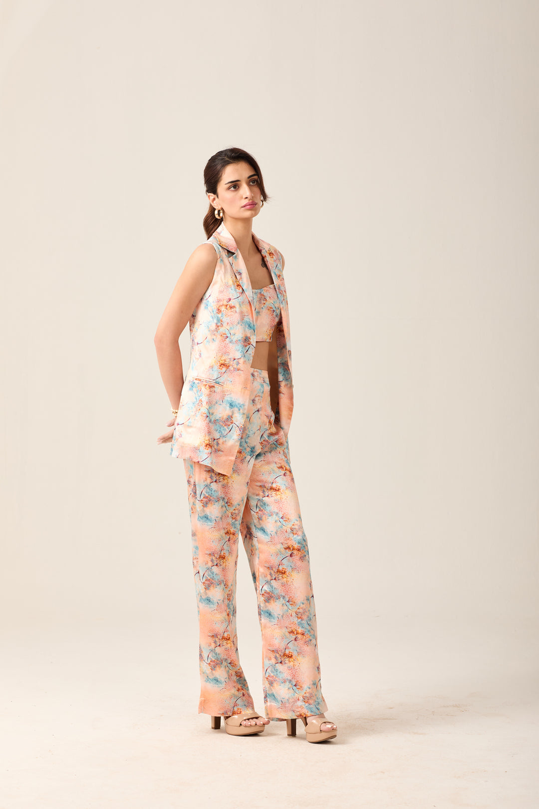 Peach Floral Co-ord Set