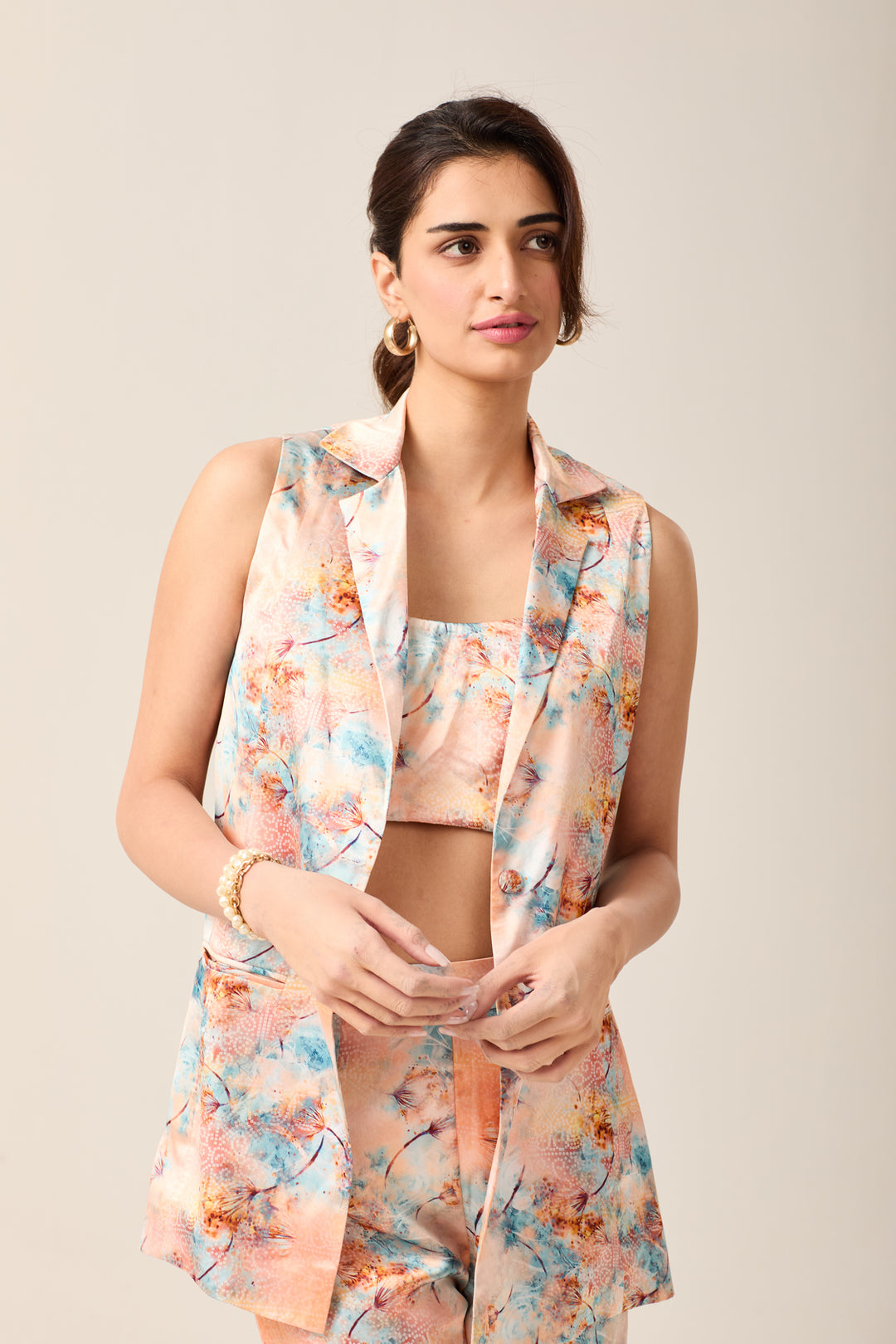 Peach Floral Co-ord Set