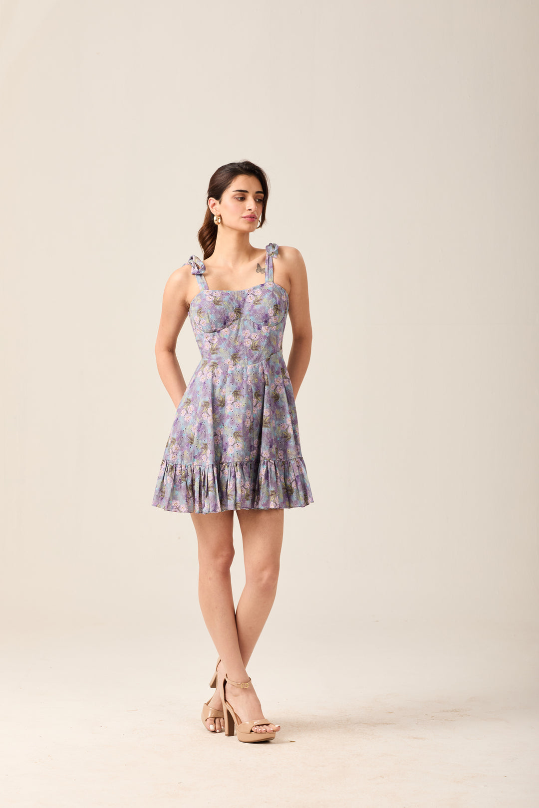 Lilac Floral Mini Dress