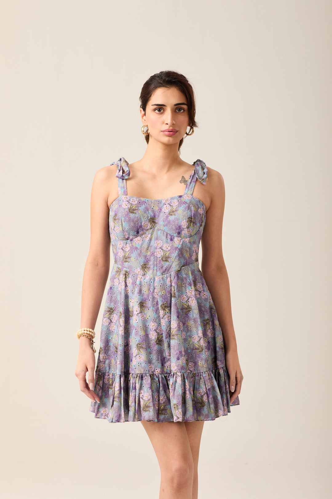 Lilac Floral Mini Dress