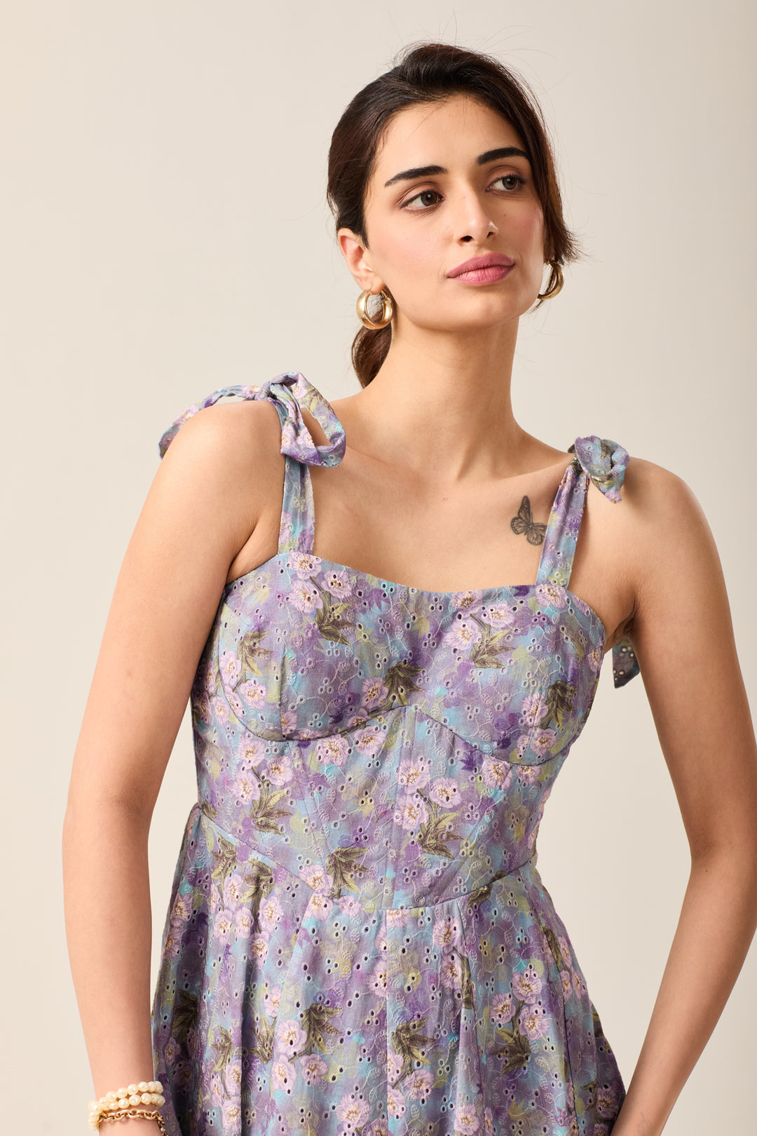 Lilac Floral Mini Dress