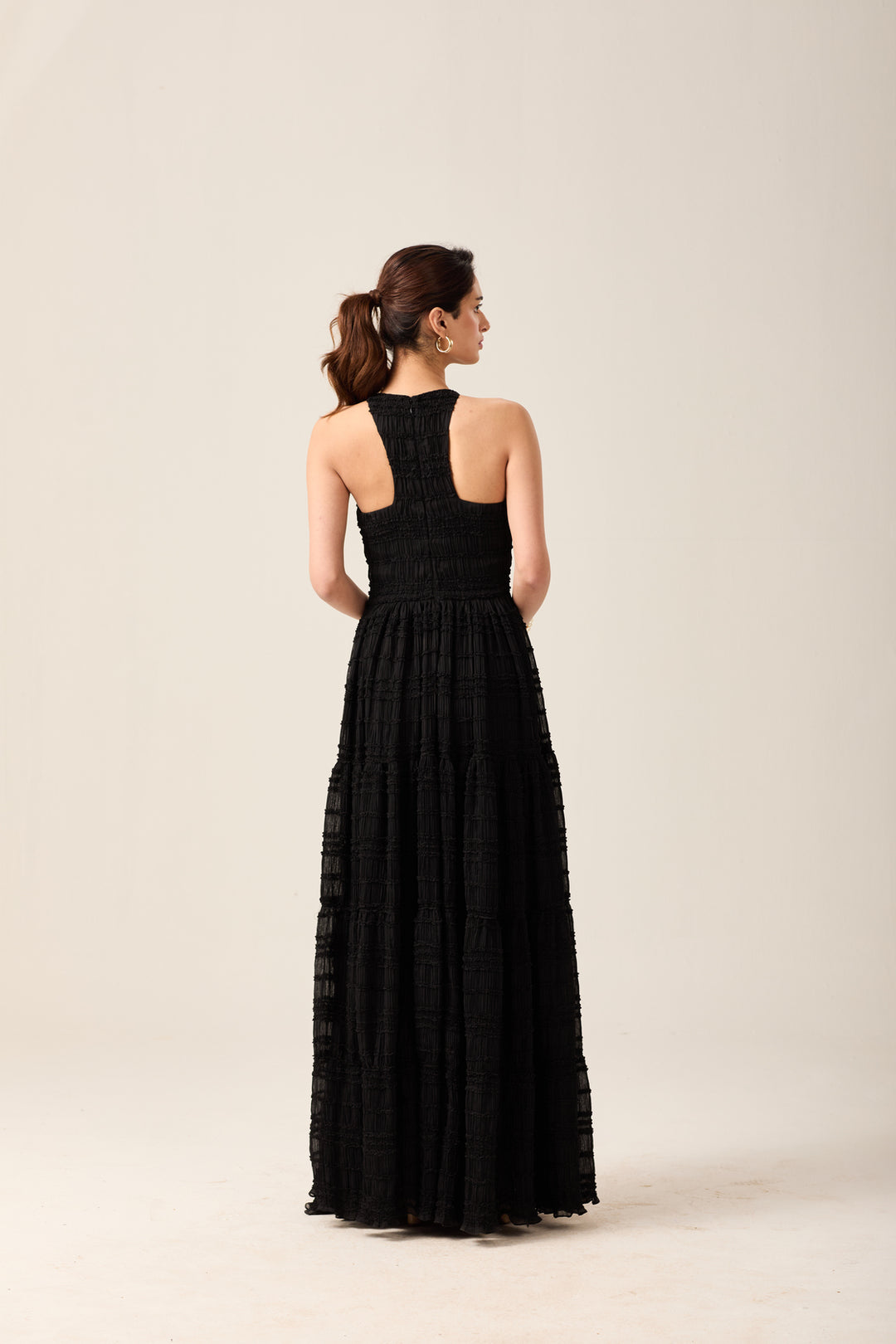 Black Pleated Maxi Dress
