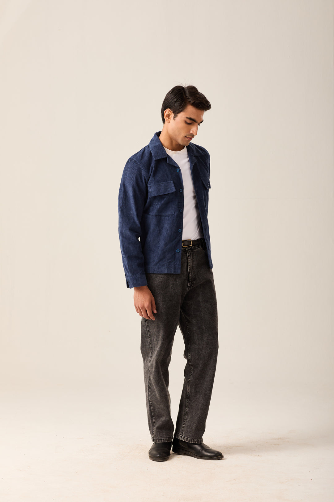Navy Corduroy Shirt cum Jacket