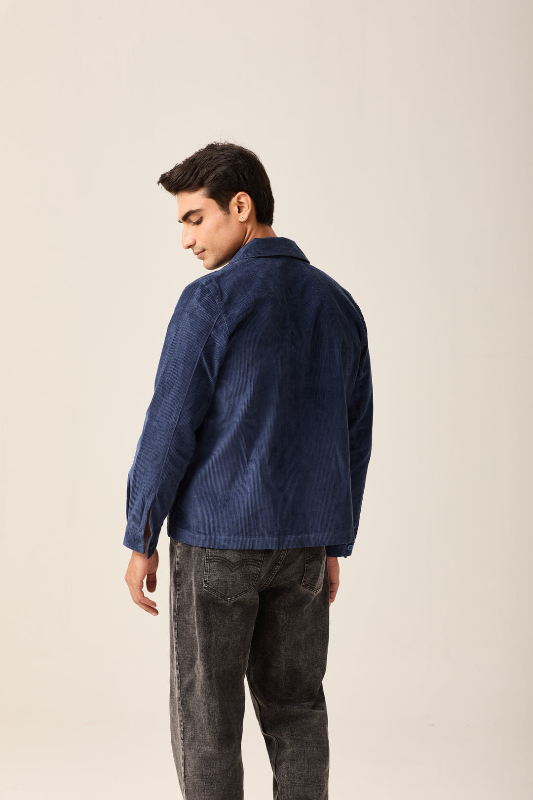 Navy Corduroy Shirt cum Jacket