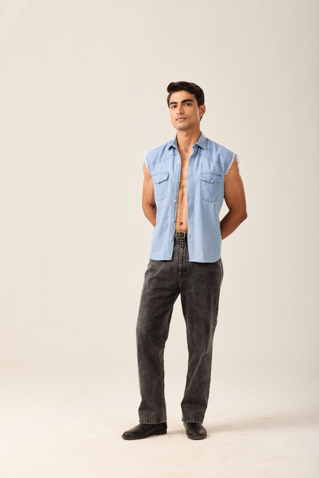 Sleeveless Denim Shirt