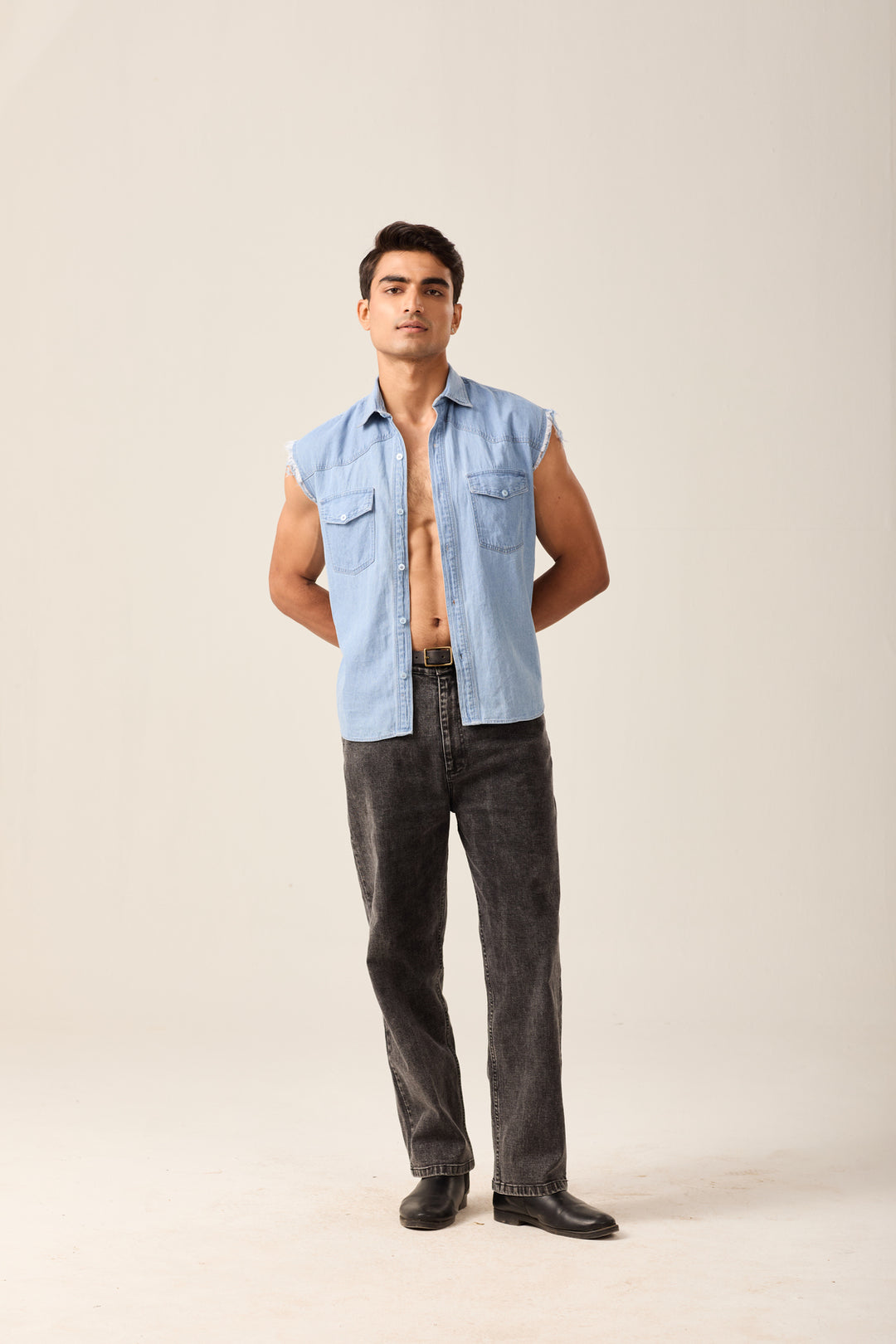 Sleeveless Denim Shirt